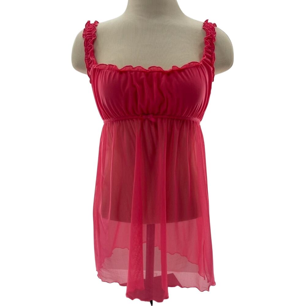 Victoria’s Secret Silk Milkmaid Romantic Babydoll Sheer Nighty Y2K Size Small